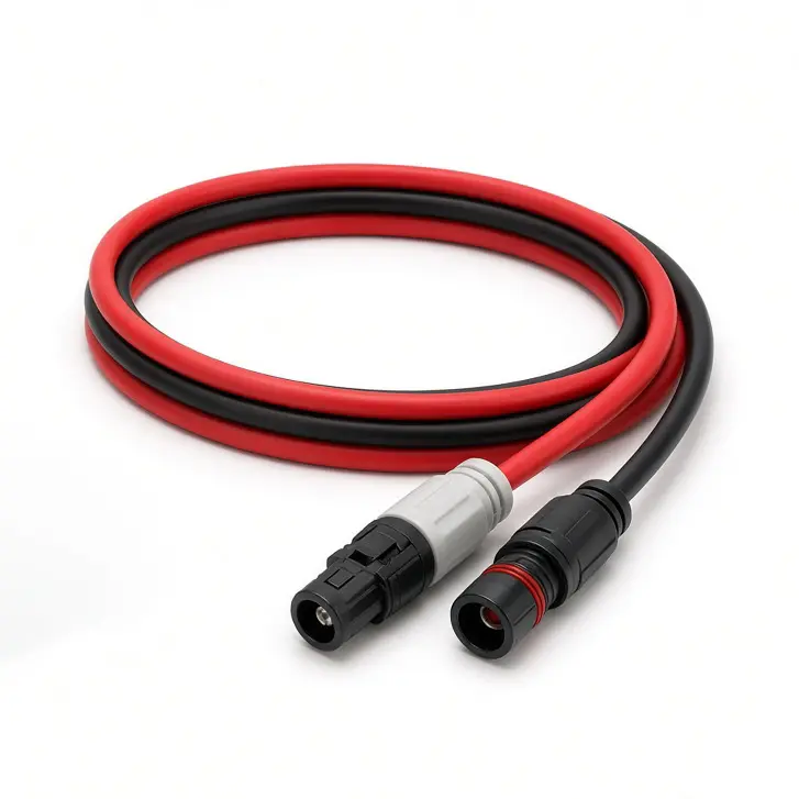 Kabel solarny MC4 na białym tle