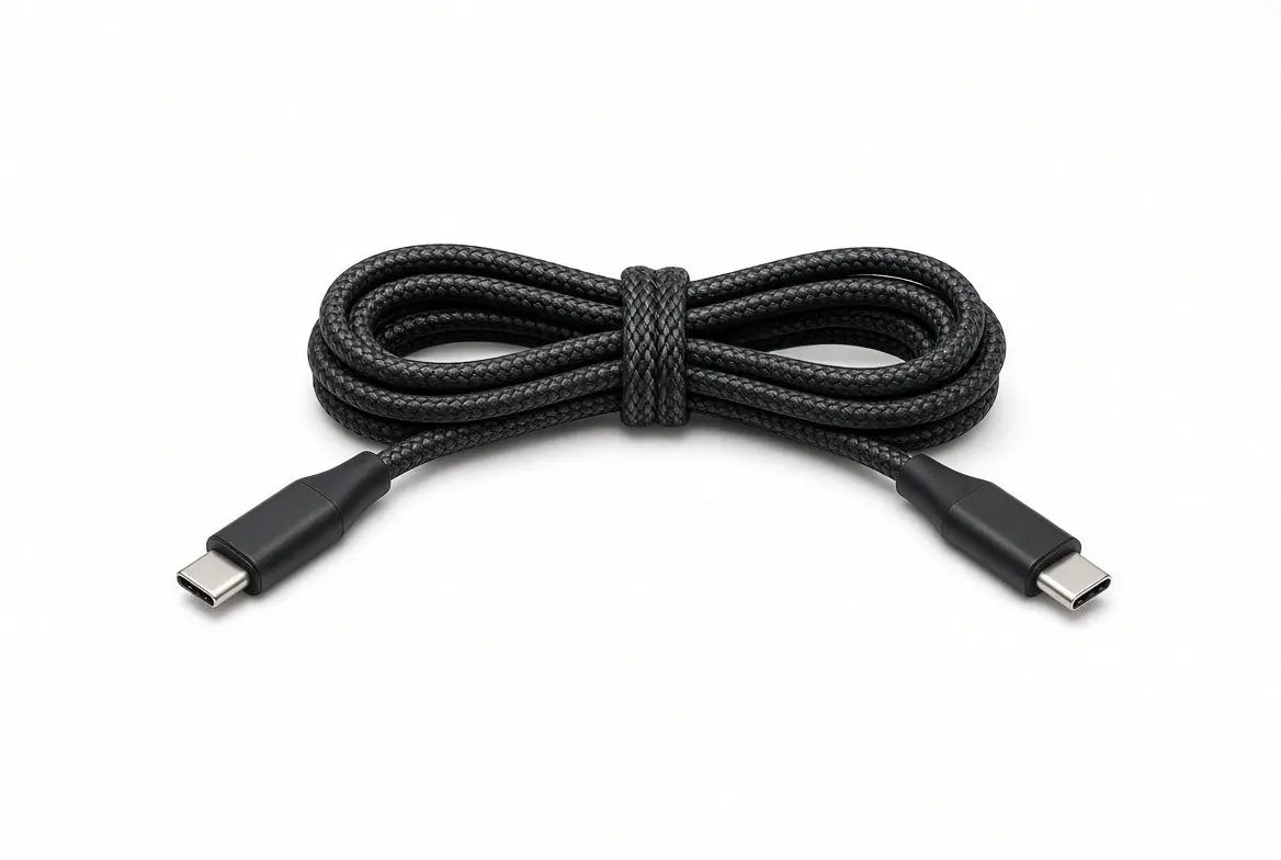 Kabel USB-C 100 W na białym tle